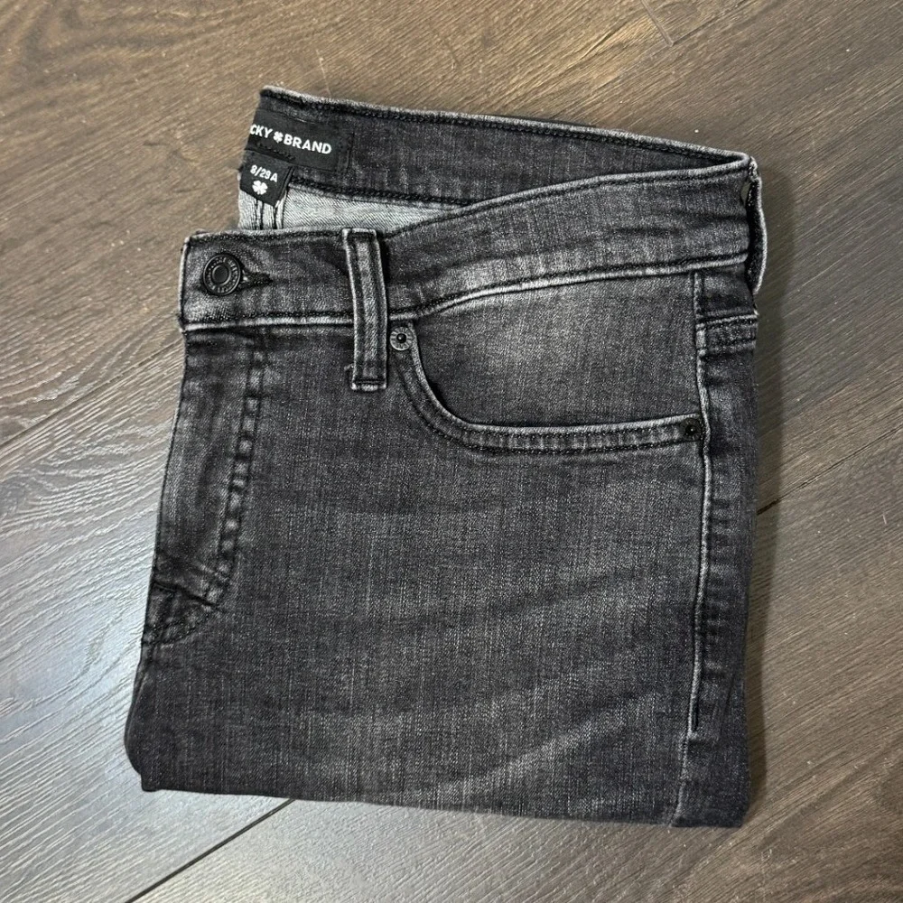 Lucky Brand Jeans Ava Mid Rise Skinny Womens 8 29 Faded Black Gray Denim‎ Pants